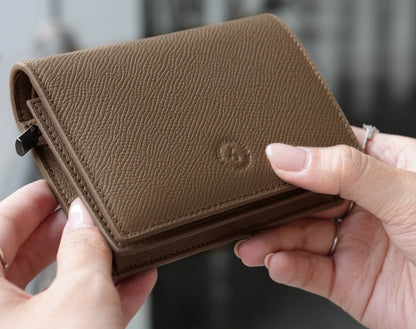 Carina Wallet v2 - Chocolate Brown Convertible Leather Wallet Bag