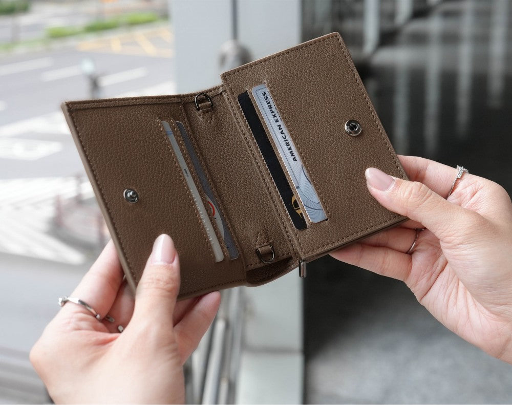 Carina Wallet v2 - Chocolate Brown Convertible Leather Wallet Bag