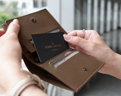 Carina Wallet v2 - Chocolate Brown Convertible Leather Wallet Bag