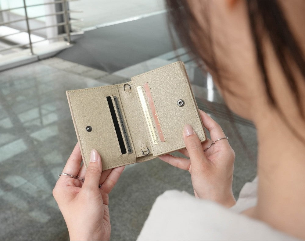 Carina Wallet v2 - Elephant Gray Convertible Leather Wallet Bag