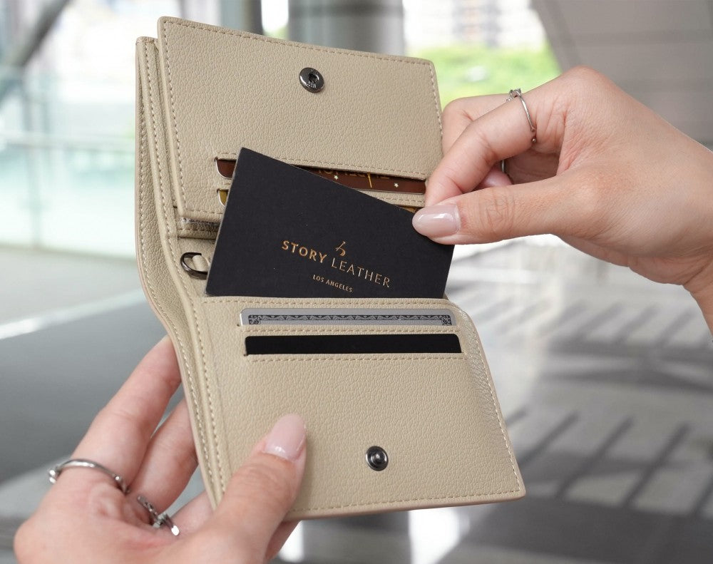 Carina Wallet v2 - Elephant Gray Convertible Leather Wallet Bag