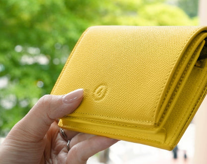 Carina Wallet v2 - Lemon Yellow Convertible Leather Wallet Bag