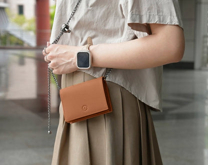 Carina Wallet v2 - Caramel Brown Convertible Leather Wallet Bag
