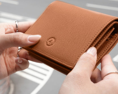 Carina Wallet v2 - Caramel Brown Convertible Leather Wallet Bag