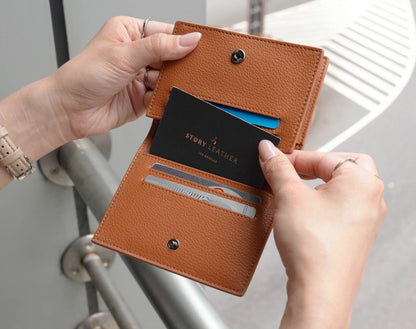 Carina Wallet v2 - Caramel Brown Convertible Leather Wallet Bag