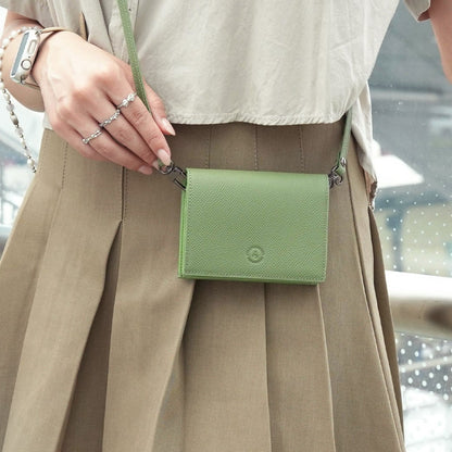 Carina Wallet v2 - Matcha Green Convertible Leather Wallet Bag