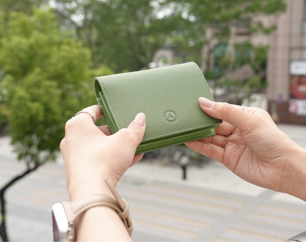 Carina Wallet v2 - Matcha Green Convertible Leather Wallet Bag