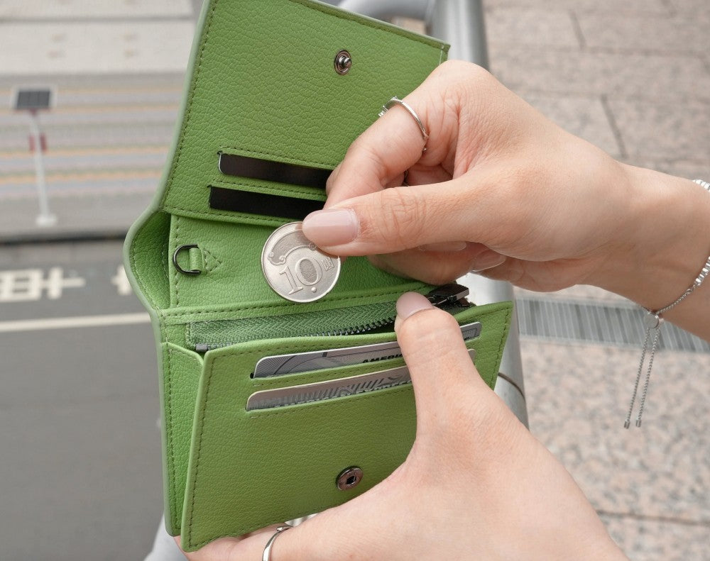 Carina Wallet v2 - Matcha Green Convertible Leather Wallet Bag