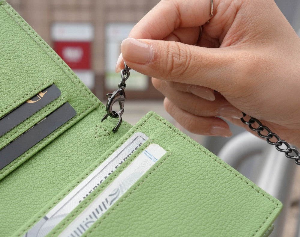 Carina Wallet v2 - Matcha Green Convertible Leather Wallet Bag