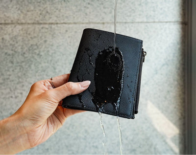 Featherly Passport Wallet - Black Cross-Hatch Texture