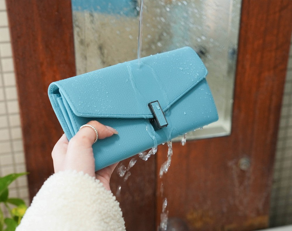 Carina XL v2 Crossbody Clutch - Italian Cross-Hatch in Teal