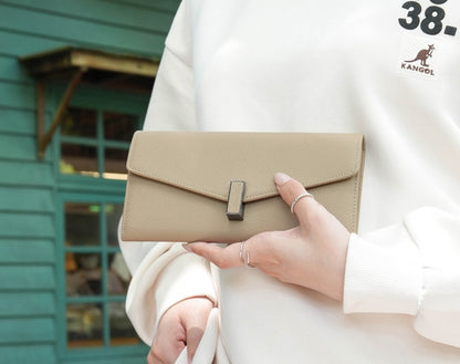 Carina XL v2 Crossbody Clutch - Italian Cross-Hatch in Khaki