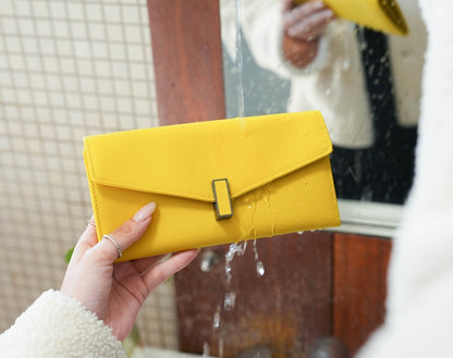 Carina XL v2 Crossbody Clutch - Italian Cross-Hatch in Yellow