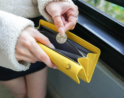 Carina XL v2 Crossbody Clutch - Italian Cross-Hatch in Yellow