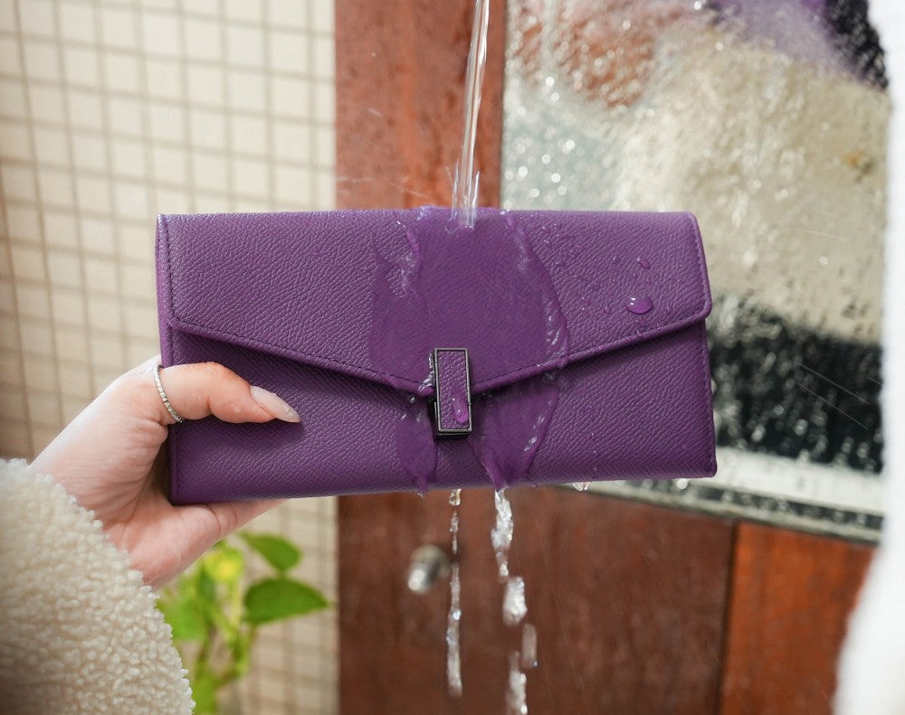 Carina XL v2 Crossbody Clutch - Italian Cross-Hatch in Purple