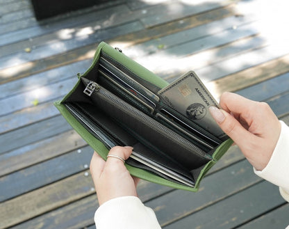 Carina XL v2 Crossbody Clutch - Italian Cross-Hatch in Matcha