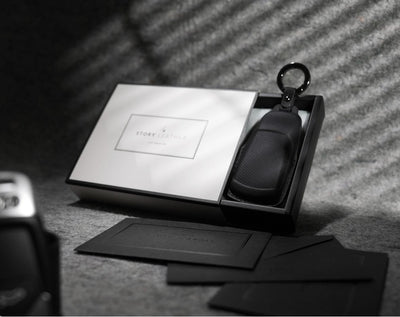 Black Leather Key Cover for Audi Smart Key (Style T3)