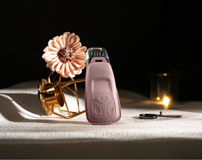 Pink Leather Key Cover for Audi Smart Key (Style T3)