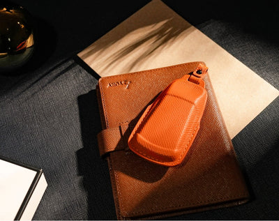 Orange Leather Key Cover for Audi Smart Key (Style T3)