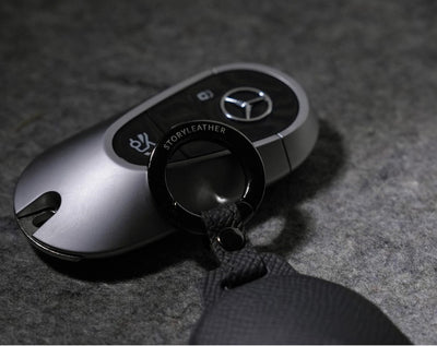 Black Leather Key Cover for Mercedes-Benz Smart Key (Style O3)
