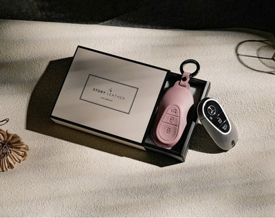 Pink Leather Key Cover for Mercedes-Benz Smart Key (Style O3)