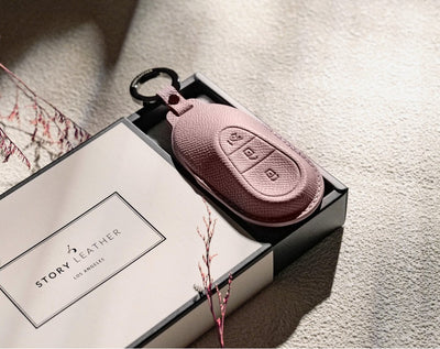 Pink Leather Key Cover for Mercedes-Benz Smart Key (Style O3)