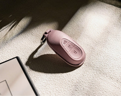 Pink Leather Key Cover for Mercedes-Benz Smart Key (Style O3)