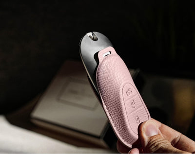 Pink Leather Key Cover for Mercedes-Benz Smart Key (Style O3)