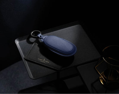 Blue Leather Key Cover for Mercedes-Benz Smart Key (Style O3)