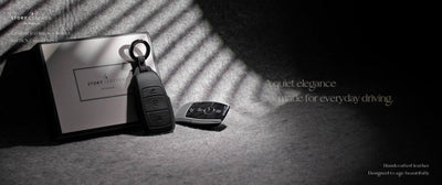 Black Leather Key Cover for Mercedes-Benz Smart Key (Style R3)