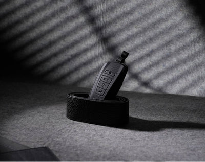 Black Leather Key Cover for BMW Smart Key (Style R4)