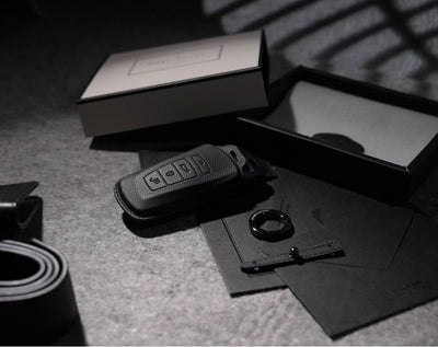 Black Leather Key Cover for BMW Smart Key (Style R4)