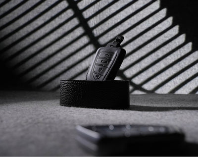 Black Leather Key Cover for BMW Smart Key (Style T4)