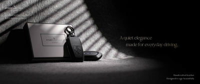 Black Leather Key Cover for Ford Smart Key (Style R3)