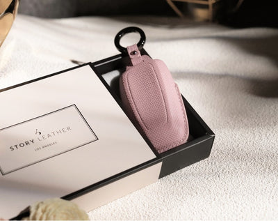 Pink Leather Key Cover for Ford Smart Key (Style R3)