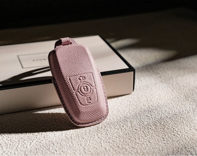 Pink Leather Key Cover for Ford Smart Key (Style R3)