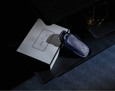 Blue Leather Key Cover for Ford Smart Key (Style R3)