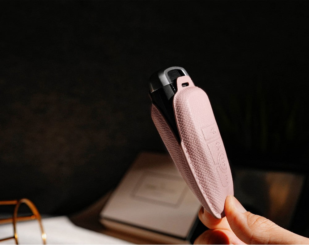 Pink Leather Key Cover for Ford Smart Key (Style R4)