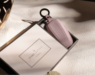 Pink Leather Key Cover for Ford Smart Key (Style R4)