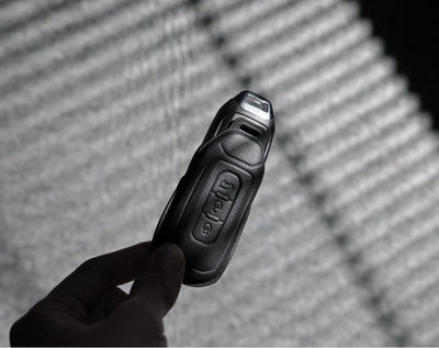 Black Leather Key Cover for Ford Smart Key (Style T3)
