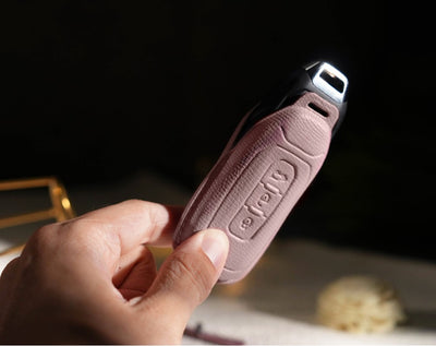 Pink Leather Key Cover for Ford Smart Key (Style T3)