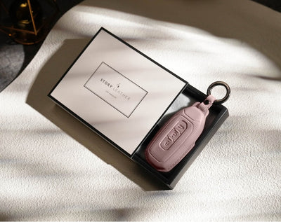 Pink Leather Key Cover for Ford Smart Key (Style T3)