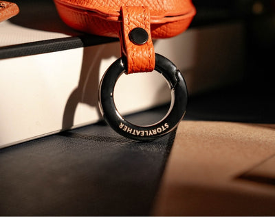 Orange Leather Key Cover for Ford Smart Key (Style T3)