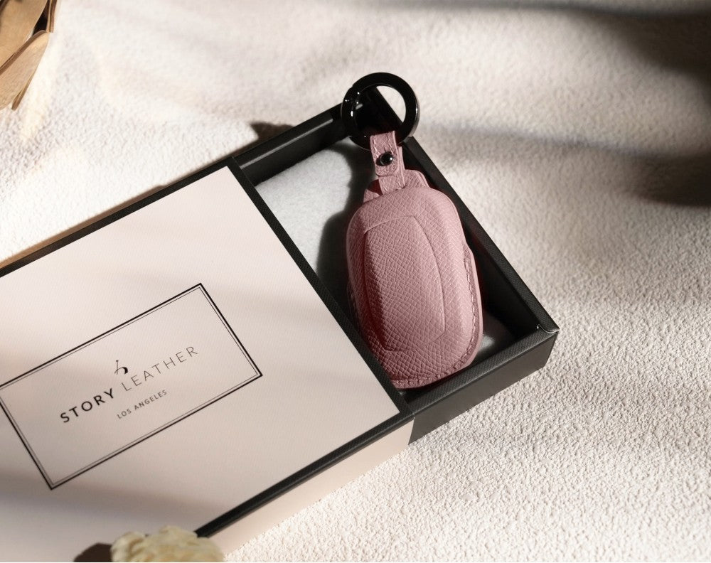 Pink Leather Key Cover for Honda Smart Key (Style O3)