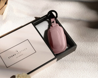 Pink Leather Key Cover for Honda Smart Key (Style O3)