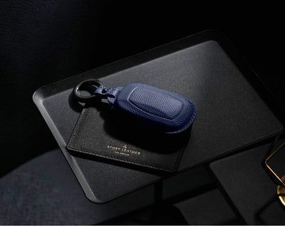 Blue Leather Key Cover for Honda Smart Key (Style O3)
