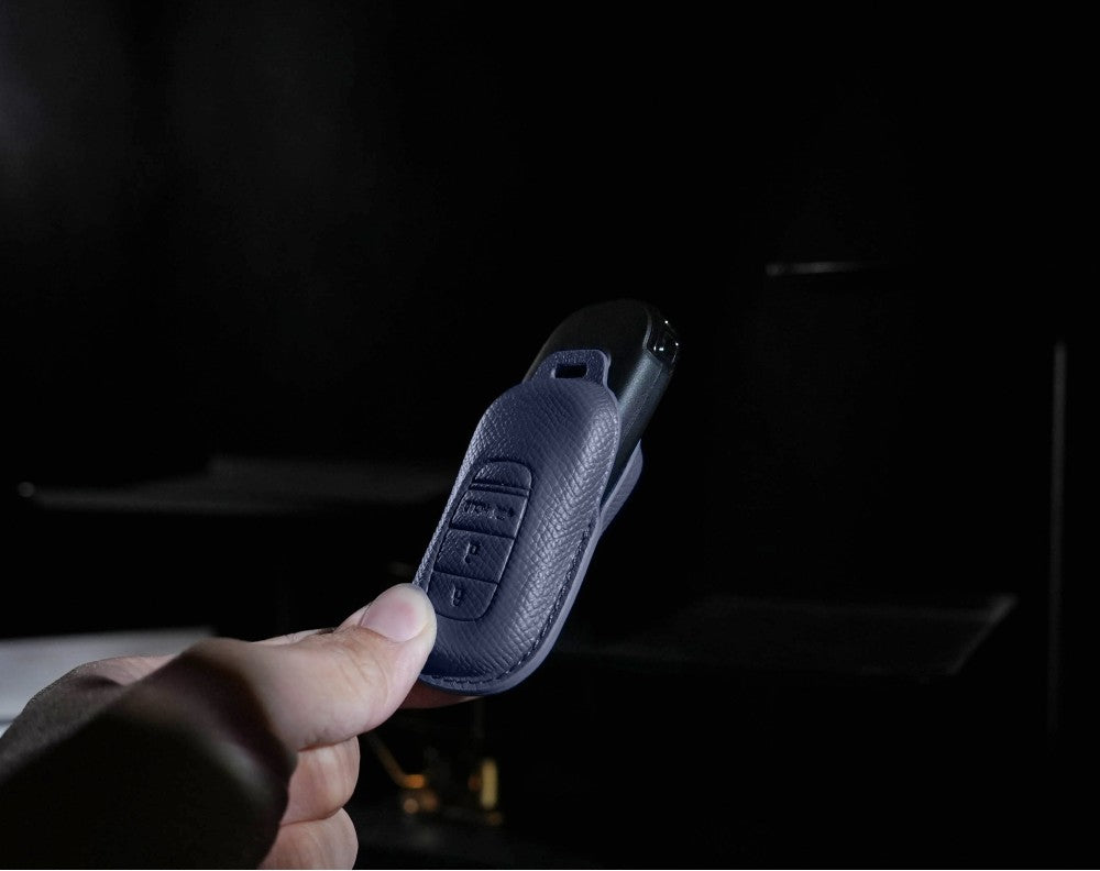 Blue Leather Key Cover for Honda Smart Key (Style O3)