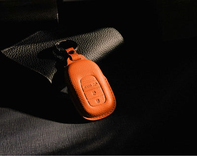 Orange Leather Key Cover for Honda Smart Key (Style O3)