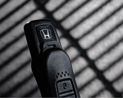 Black Leather Key Cover for Honda Smart Key (Style R2)