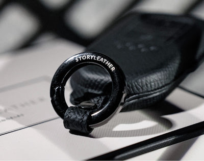 Black Leather Key Cover for Honda Smart Key (Style R2)